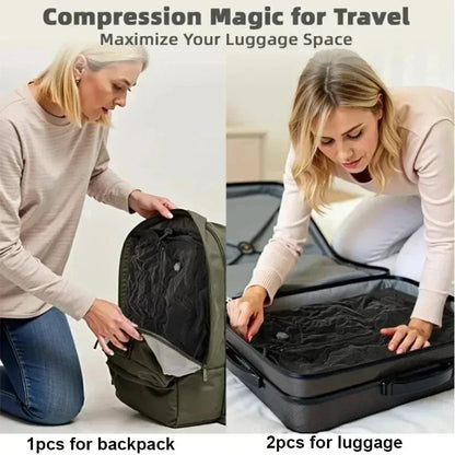 17L Vacuum Compression Bag with Air Pump Reusable Clothing Storage Bag Travel Compression Backpack Luggage Bag