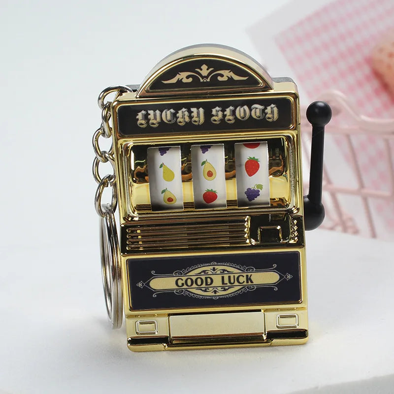 Mini Fruit Slot Machine Keychain - Lucky Charm