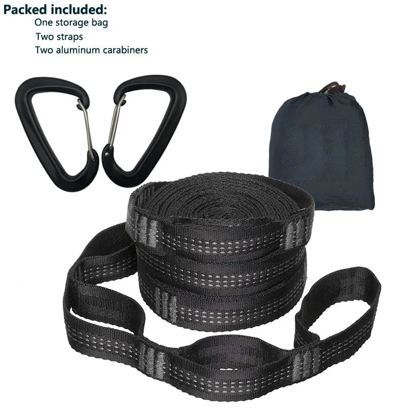 Ultra-Durable Adjustable Hammock Straps with Carabiners