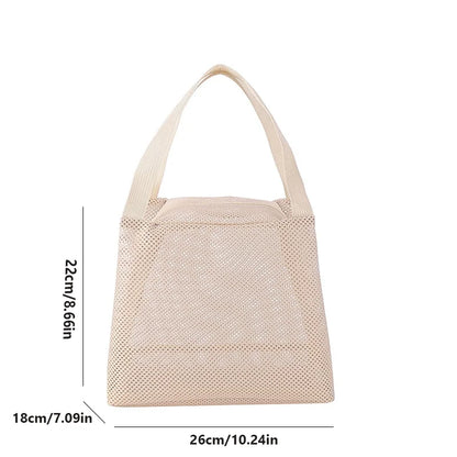 New Large Capacity Mesh Bag with handle Travel Toiltery Makeup Bag Portable Beach Bag Cosmetic Zipper Pouch