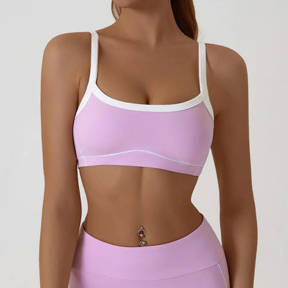 Breathable Color Block Yoga Sports Bra
