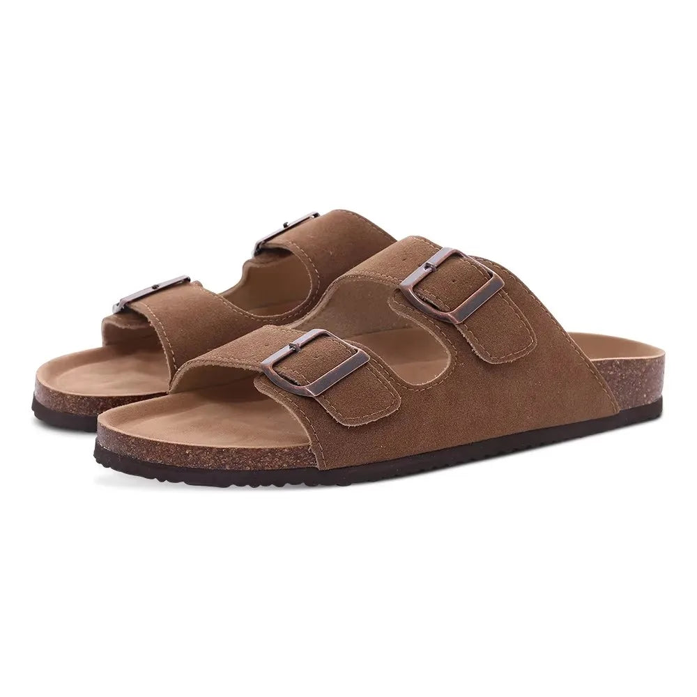 Women's Cork Footbed Slide Sandals with Arch Support