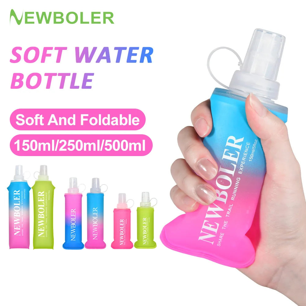 150ML 250ML 500ML TPU Outdoor Sport Bottle Folding Soft Flask Portable Water Bottle For Suitable Running Camping Hiking