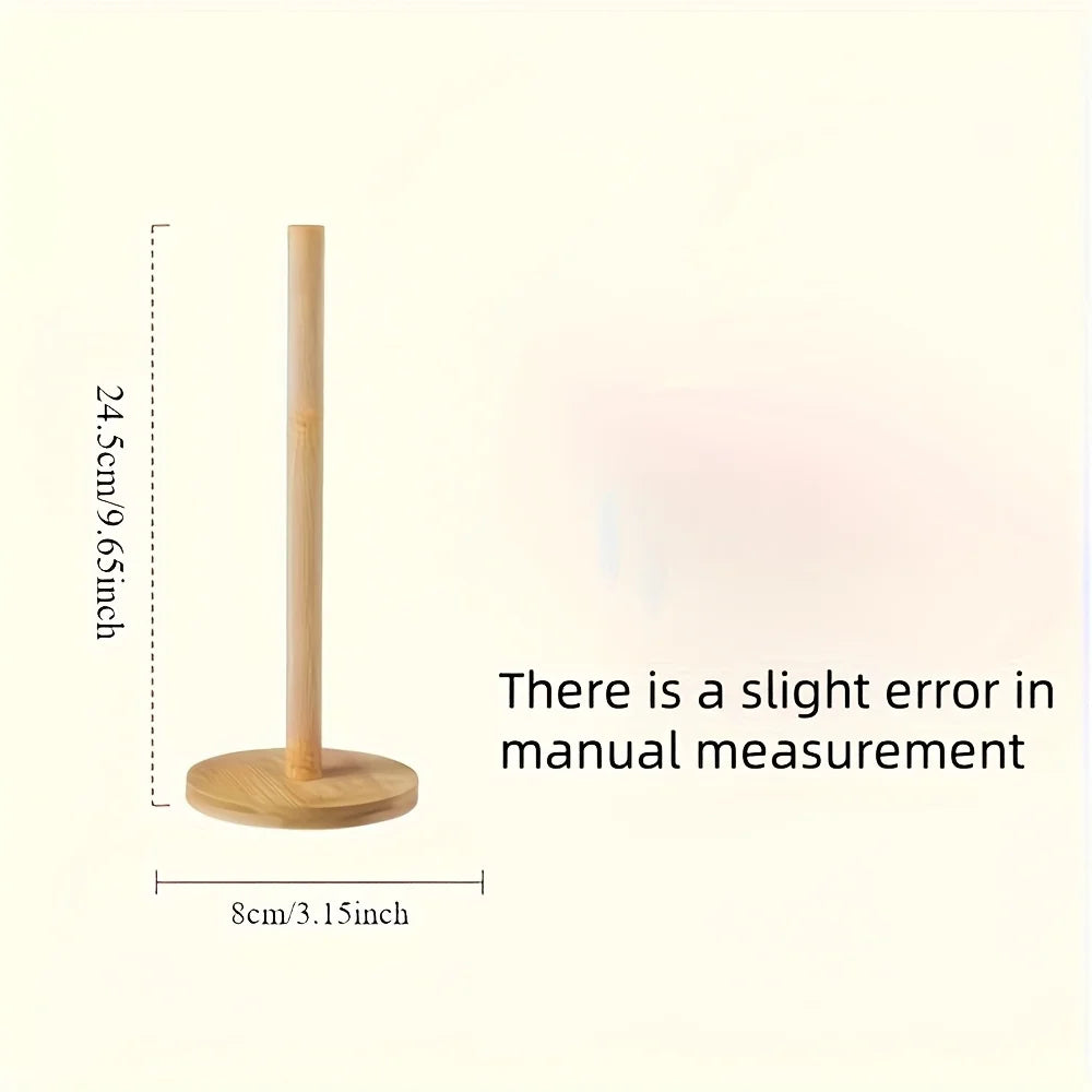 1pc Bamboo Paper Towel Rack - Independent Organizer, Suitable for Kitchen, Modern Kitchen Accessories | Ideal Christmas Gift