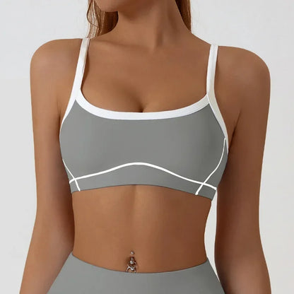 Breathable Color Block Yoga Sports Bra