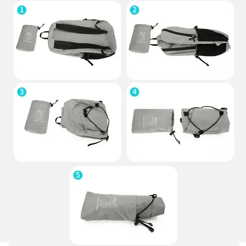 20L Outdoor Lightweight Foldable Waterproof Backpack Pack for Women Men Large Capacity Hiking Travel Backpack
