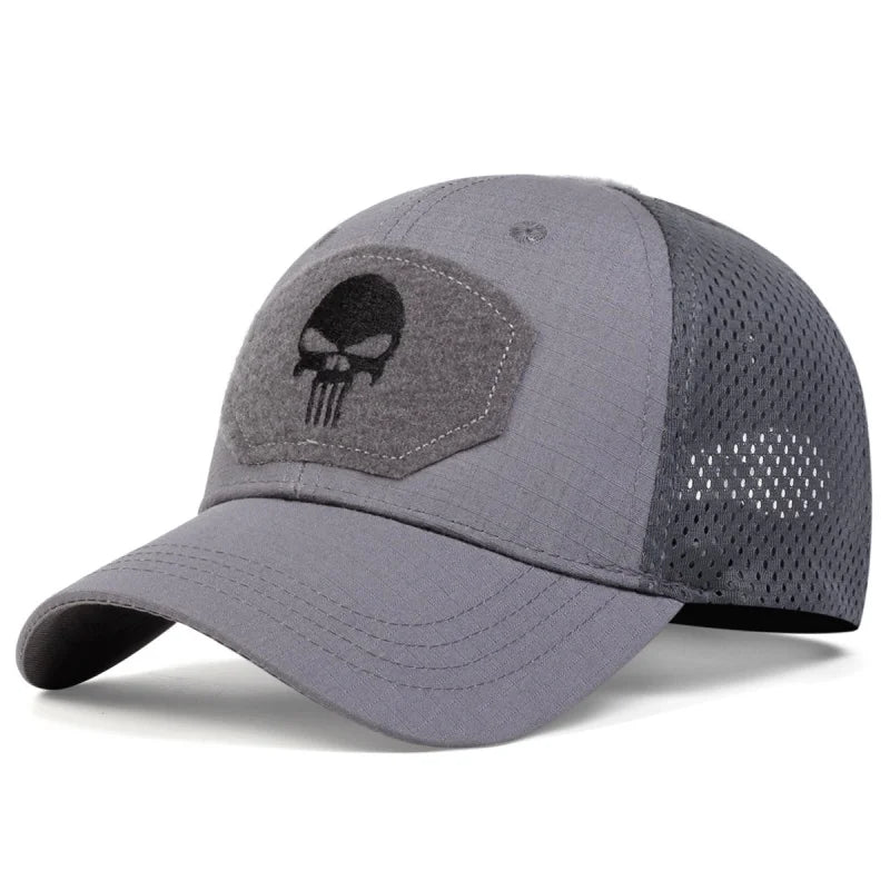 Unisex Skull Embroidery Baseball Net Caps Spring and Summer Outdoor Adjustable Casual Hats Sunscreen Hat Sports Golf Cap