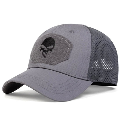 Unisex Skull Embroidery Baseball Net Caps Spring and Summer Outdoor Adjustable Casual Hats Sunscreen Hat Sports Golf Cap