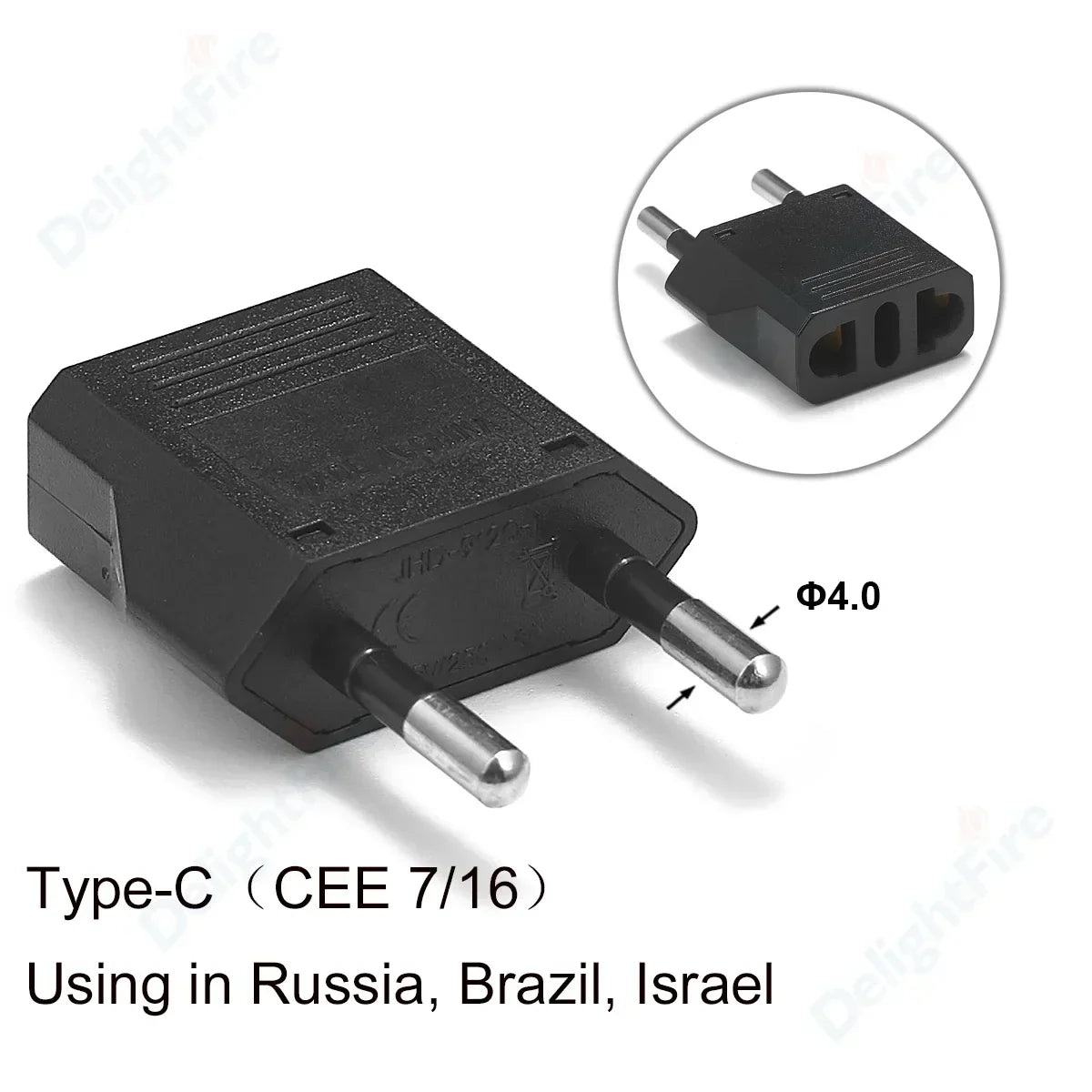 Universal EU Travel Plug Adapter - Compact & Reliable
