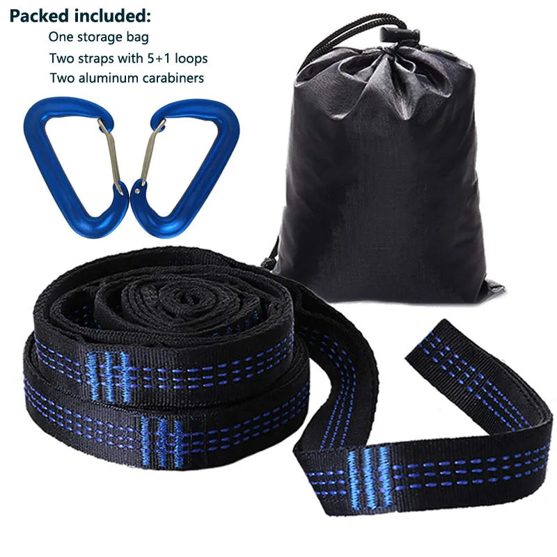 Ultra-Durable Adjustable Hammock Straps with Carabiners