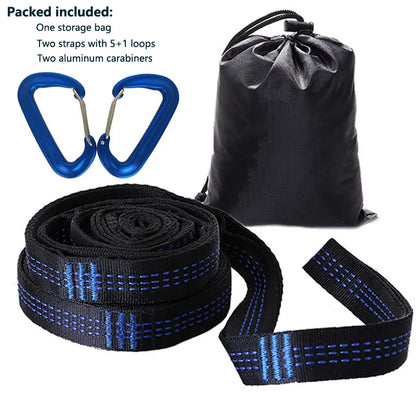 Ultra-Durable Adjustable Hammock Straps with Carabiners