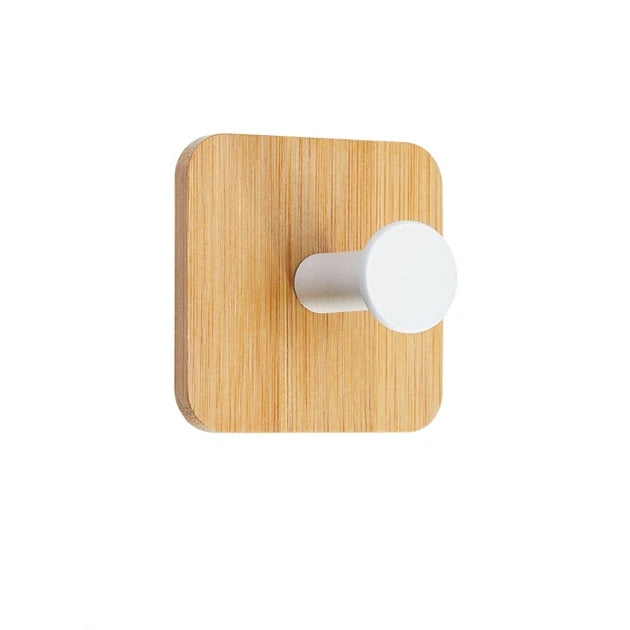 Bamboo Wood Adhesive Wall Hook - Stylish & Functional