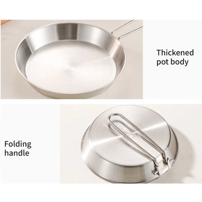 304 Stainless Steel Folding Skillets Portable Nonstick Frying Pans with Removable Handle Practical Kitchen Cookware