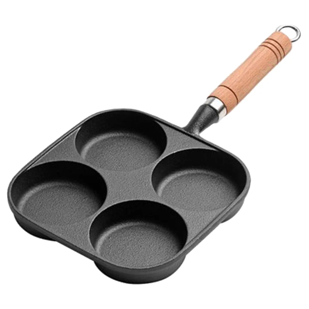 Nonstick 4-Hole Egg Frying Pan for Gas & Induction