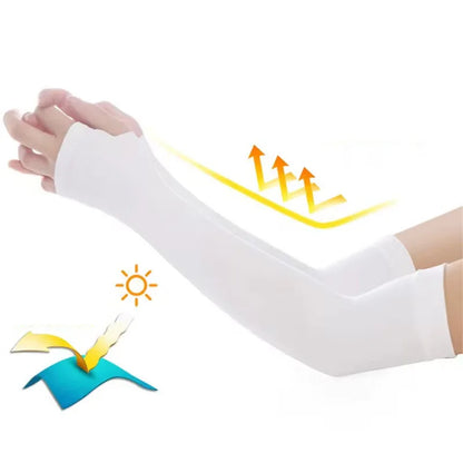 Outdoor UV Solar Arm Cover for Men and Women Riding Cool Ice Silk Elastic Arm Cover for Driving Sunscreen Sleeve Cover in Summer