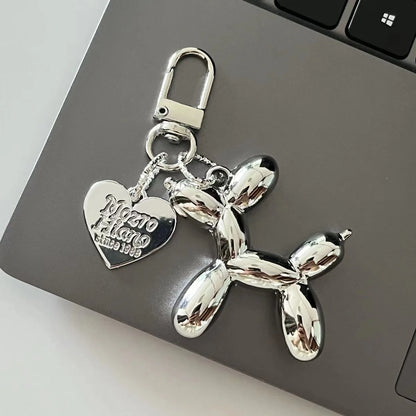 Punk Y2K Balloon Dog Keychain - Edgy Bag & Car Accessory