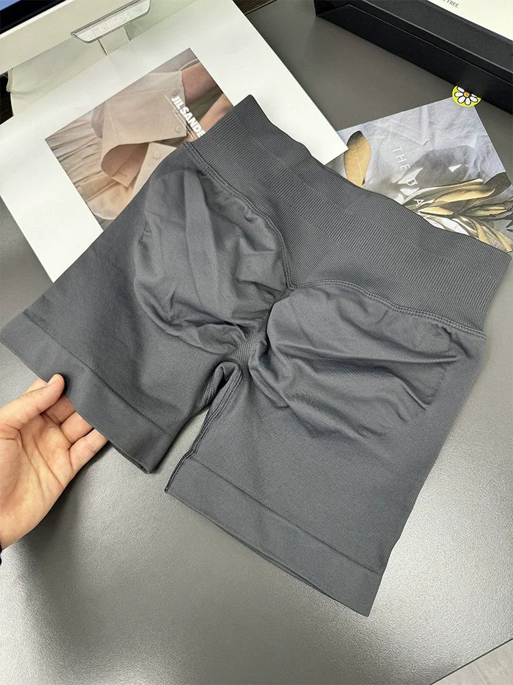 Seamless Ribbed Yoga Shorts for Women - Flex & Lift