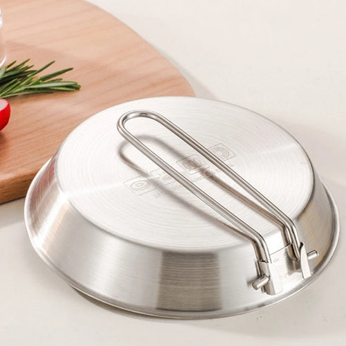 304 Stainless Steel Folding Skillets Portable Nonstick Frying Pans with Removable Handle Practical Kitchen Cookware