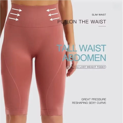 High Waist Sports Biker Shorts Women Naked Feeling Workout Push Up Leggings Tummy Control Yoga Running Fitness Gym Slim Pants