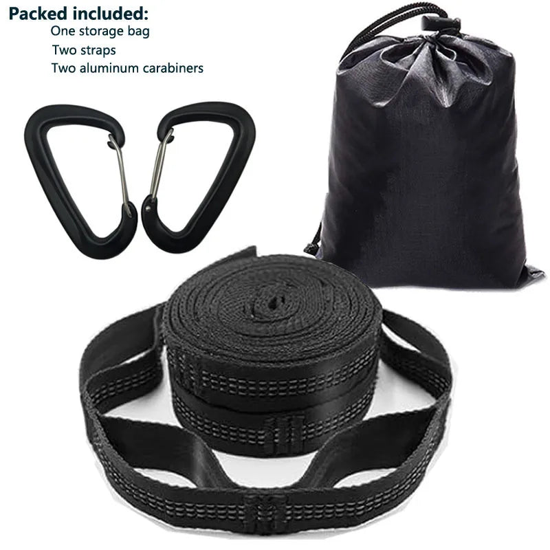 Ultra-Durable Adjustable Hammock Straps with Carabiners