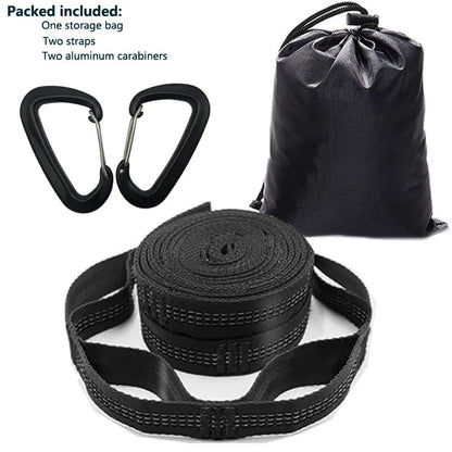 Ultra-Durable Adjustable Hammock Straps with Carabiners