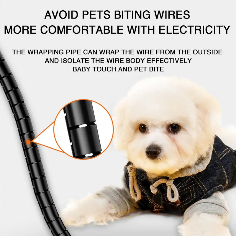 2M Flexible Spiral Cable Organizer Clips Storage Pipe Cord Protector Management Cable Winder Desk Tidy Cable Accessories Tools