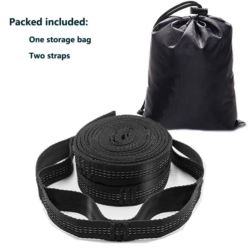 Ultra-Durable Adjustable Hammock Straps with Carabiners