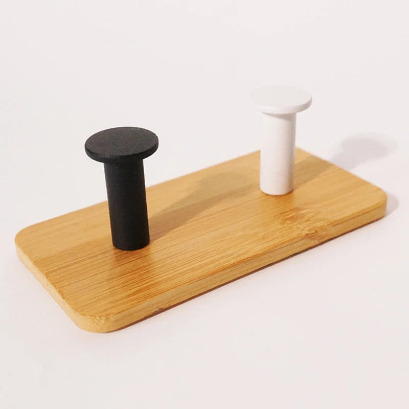 Bamboo Wood Adhesive Wall Hook - Stylish & Functional