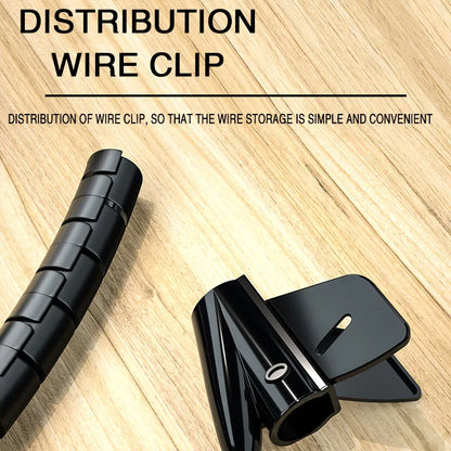2M Flexible Spiral Cable Organizer Clips Storage Pipe Cord Protector Management Cable Winder Desk Tidy Cable Accessories Tools