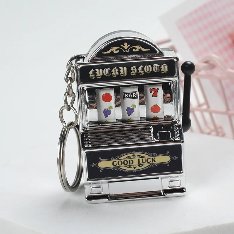 Mini Fruit Slot Machine Keychain - Lucky Charm