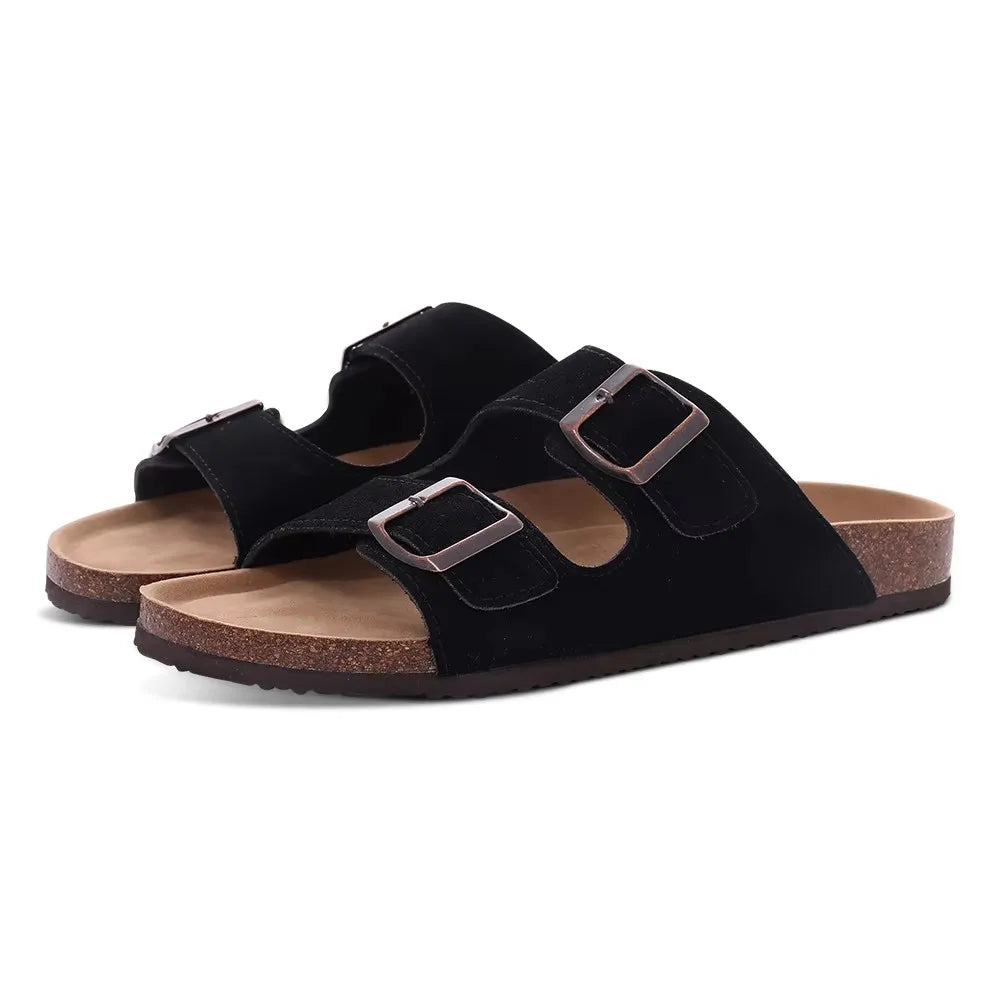 Women's Cork Footbed Slide Sandals with Arch Support