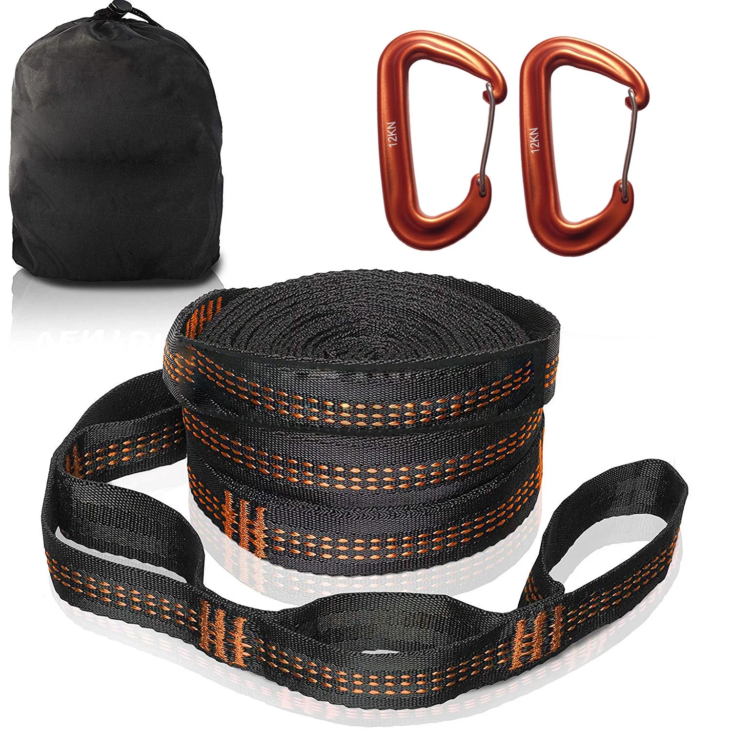 Outdoor hammock straps with more adjustable loops and ultra-length outdoor hammock straps and belts with 7075 alloy aluminum