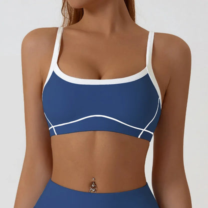 Breathable Color Block Yoga Sports Bra