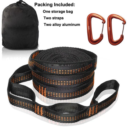 Ultra-Durable Adjustable Hammock Straps with Carabiners