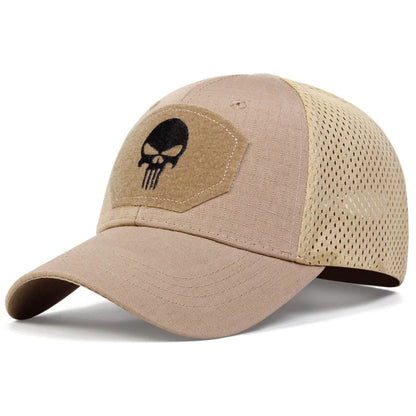 Unisex Skull Embroidery Baseball Net Caps Spring and Summer Outdoor Adjustable Casual Hats Sunscreen Hat Sports Golf Cap