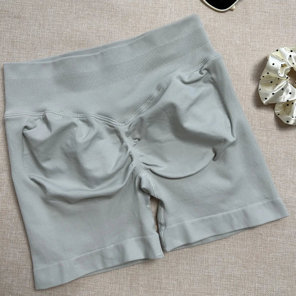 Seamless Ribbed Yoga Shorts for Women - Flex & Lift