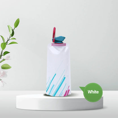 Compact Foldable Travel Water Bottle with Carabiner