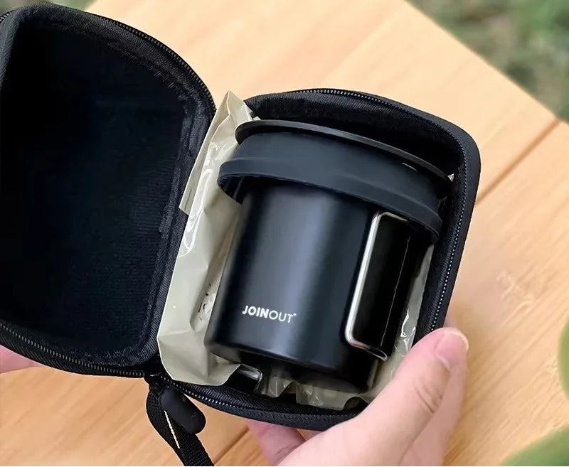 Travelling Hand Brewed Coffee Set,Outdoor Car Carrying Camping Portable Silicone Filter Mug,Entry Level Coffee Utensils