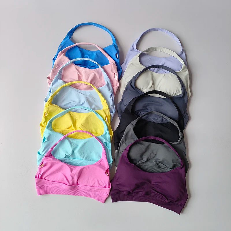 Shockproof Seamless Sexy Padded Athletic Sport Bra Women Backless Workout Gym Anti-Shock Yoga Crop Top Fitness Bra Suits