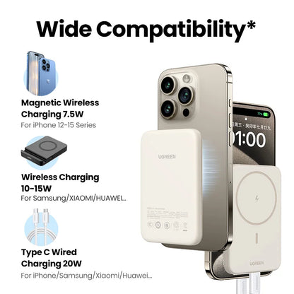 UGREEN PD20W Power Bank Magnetic 10000mAh Portable Wireless Fast Charging PowerBank for Magsafe for iPhone 17 15 Pro Max 16 Pro