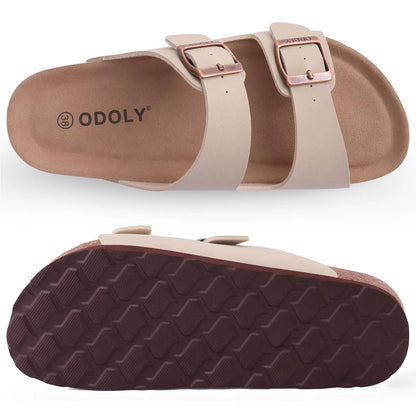 Women's Cork Footbed Slide Sandals with Arch Support