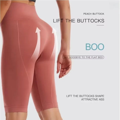 High Waist Sports Biker Shorts Women Naked Feeling Workout Push Up Leggings Tummy Control Yoga Running Fitness Gym Slim Pants