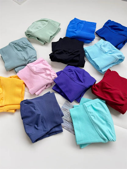 Seamless Shorts Ribbed Yoga Shorts Women Flex Scrunch Bum Gym Shorts Booty Running Short Butt Lifting Workout Pants