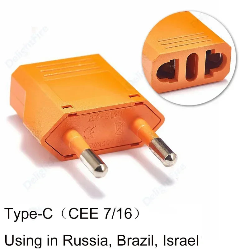 Universal EU Travel Plug Adapter - Compact & Reliable