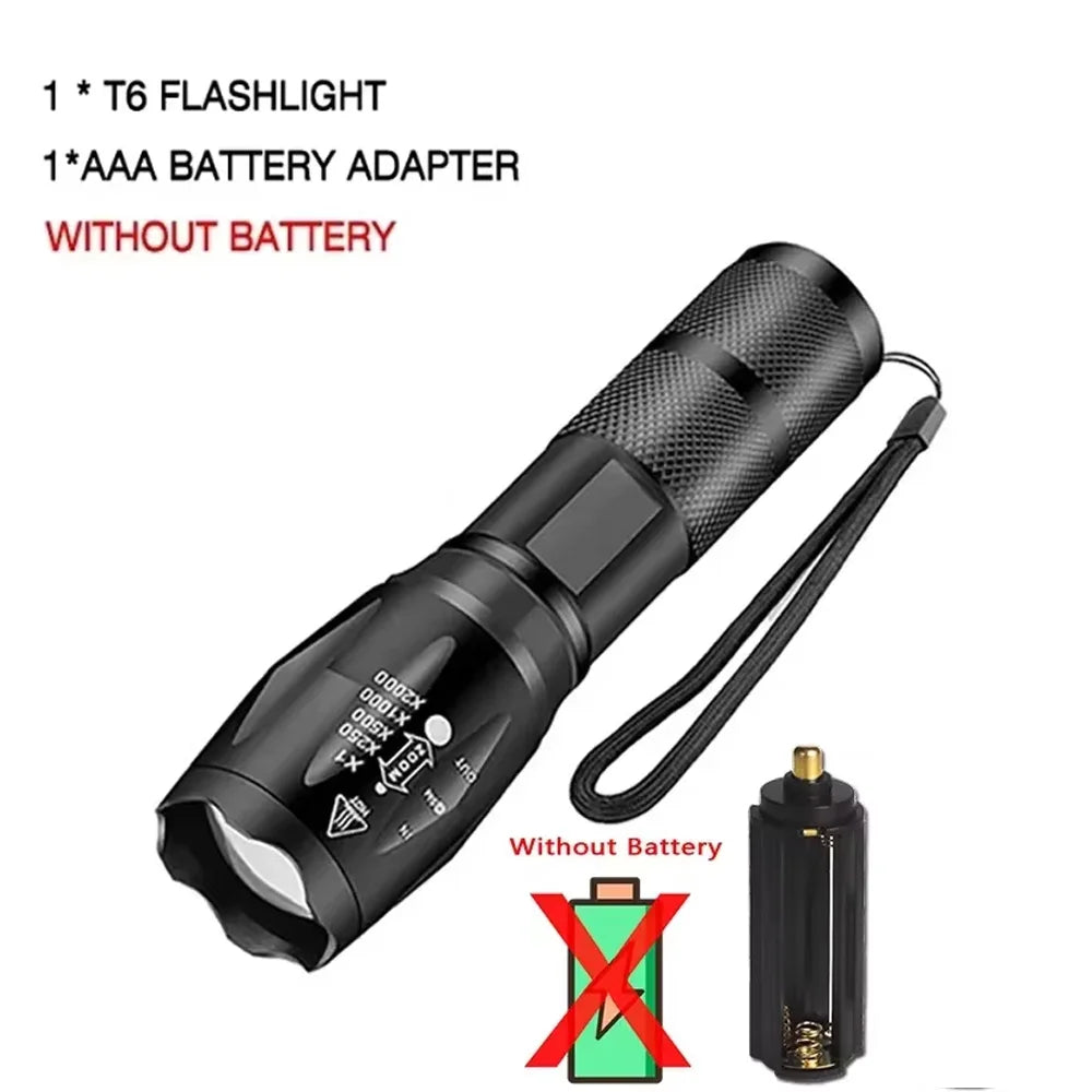 Ultimate T6 LED Flashlight - Waterproof & Zoomable