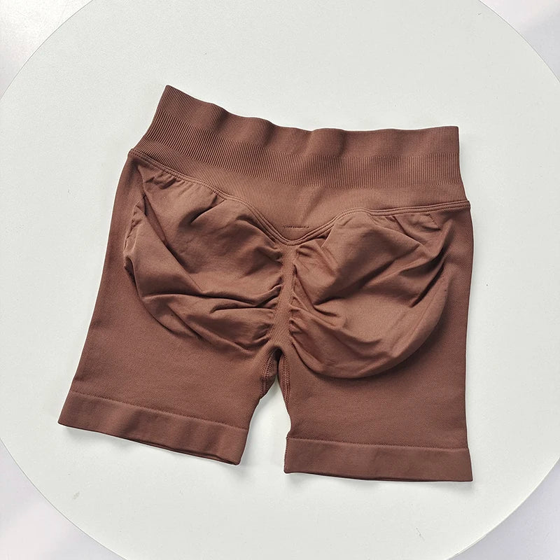 Seamless Ribbed Yoga Shorts for Women - Flex & Lift