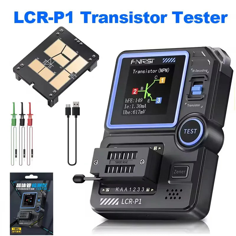 FNIRSI LCR-P1 Transistor Tester Diode Triode Transistor Capacitance Meter Resistance LCR ESR Meter Multifunctional Tester Tool