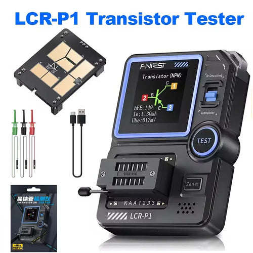 FNIRSI LCR-P1 Transistor Tester Diode Triode Transistor Capacitance Meter Resistance LCR ESR Meter Multifunctional Tester Tool