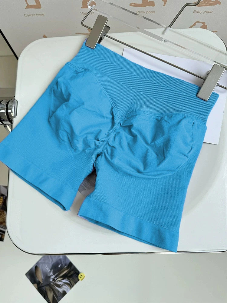 Seamless Ribbed Yoga Shorts for Women - Flex & Lift