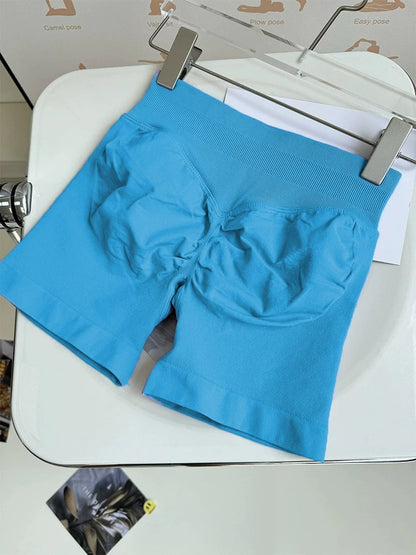 Seamless Ribbed Yoga Shorts for Women - Flex & Lift
